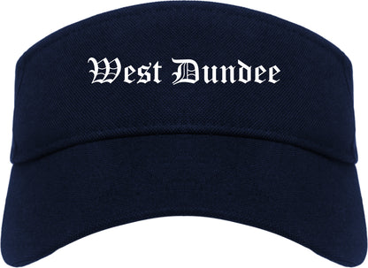 West Dundee Illinois IL Old English Mens Visor Cap Hat Navy Blue