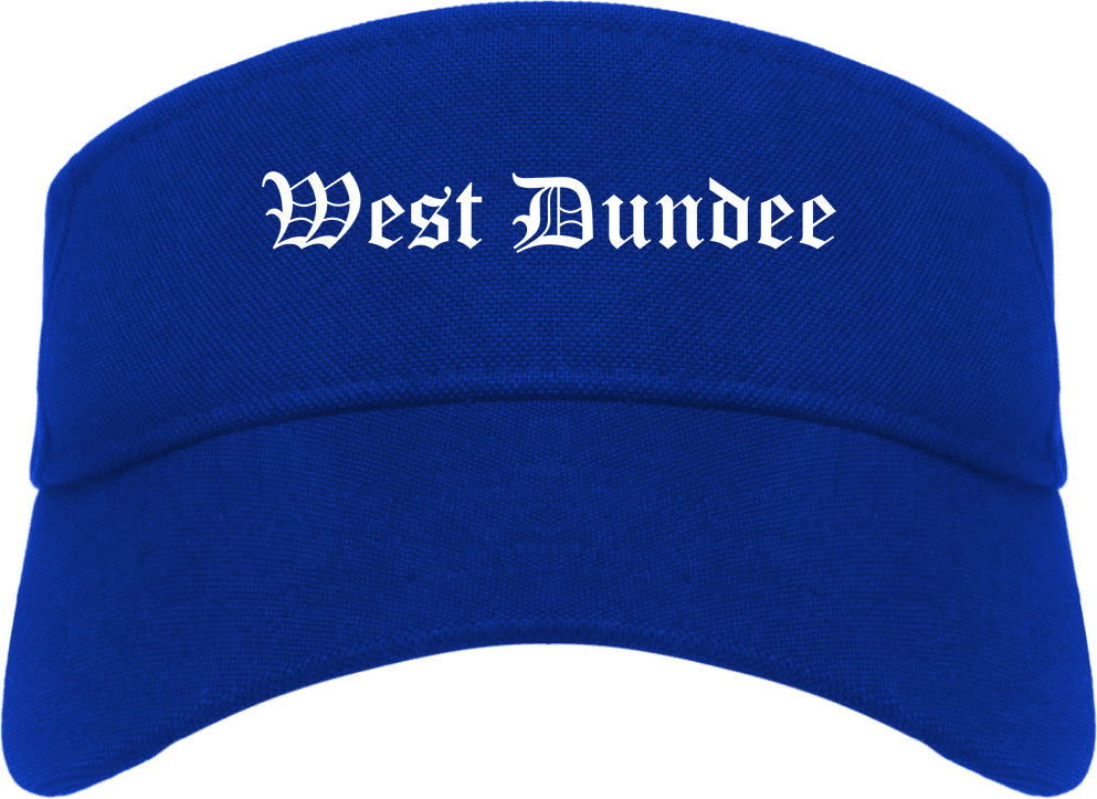 West Dundee Illinois IL Old English Mens Visor Cap Hat Royal Blue