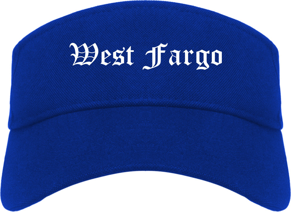 West Fargo North Dakota ND Old English Mens Visor Cap Hat Royal Blue