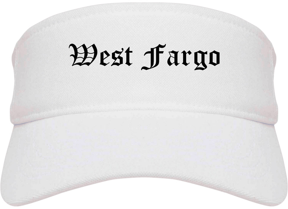 West Fargo North Dakota ND Old English Mens Visor Cap Hat White