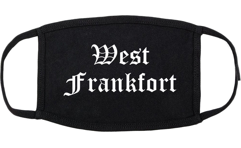 West Frankfort Illinois IL Old English Cotton Face Mask Black