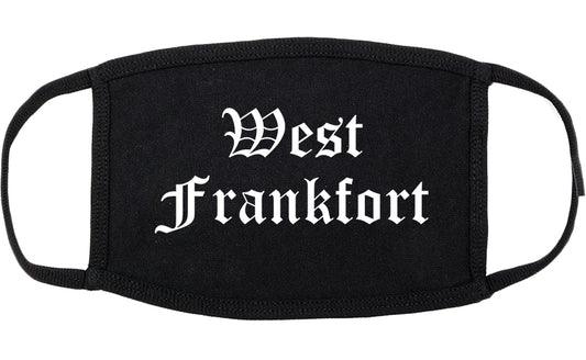 West Frankfort Illinois IL Old English Cotton Face Mask Black