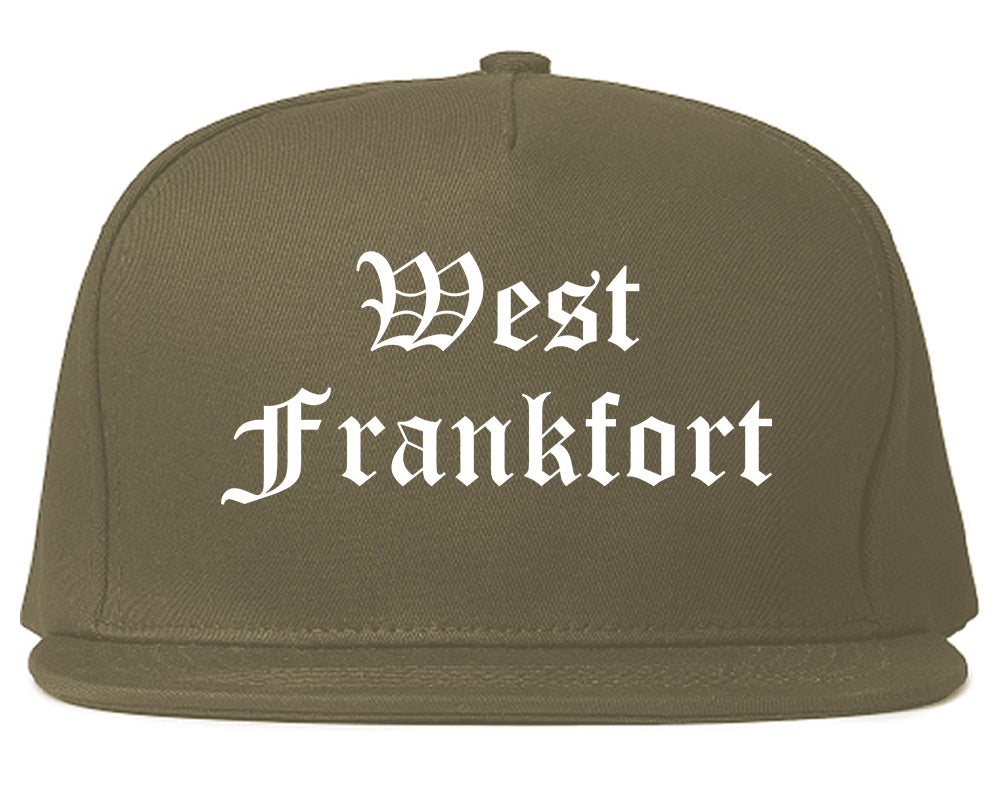 West Frankfort Illinois IL Old English Mens Snapback Hat Grey