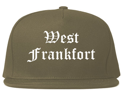 West Frankfort Illinois IL Old English Mens Snapback Hat Grey