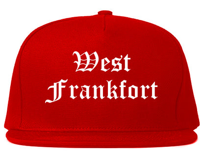 West Frankfort Illinois IL Old English Mens Snapback Hat Red