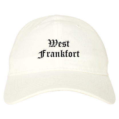 West Frankfort Illinois IL Old English Mens Dad Hat Baseball Cap White