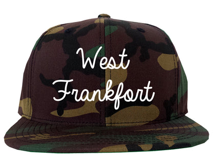 West Frankfort Illinois IL Script Mens Snapback Hat Army Camo