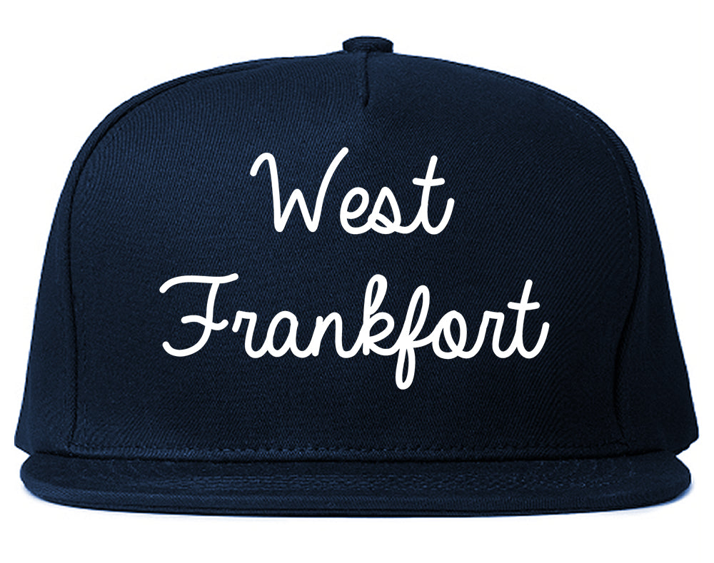 West Frankfort Illinois IL Script Mens Snapback Hat Navy Blue