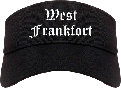 West Frankfort Illinois IL Old English Mens Visor Cap Hat Black