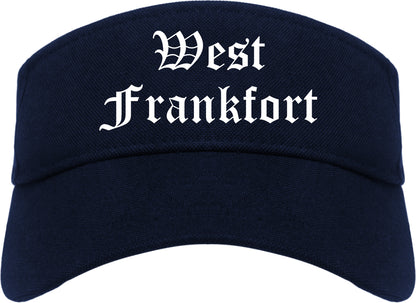 West Frankfort Illinois IL Old English Mens Visor Cap Hat Navy Blue