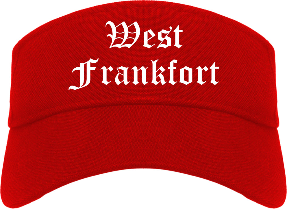 West Frankfort Illinois IL Old English Mens Visor Cap Hat Red