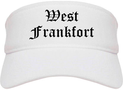 West Frankfort Illinois IL Old English Mens Visor Cap Hat White