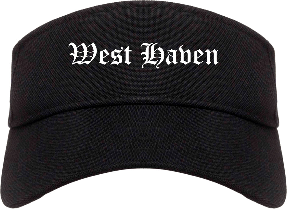 West Haven Connecticut CT Old English Mens Visor Cap Hat Black