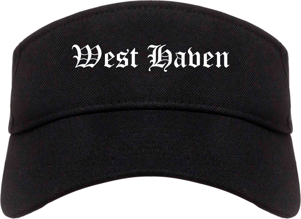 West Haven Utah UT Old English Mens Visor Cap Hat Black