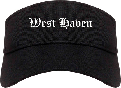 West Haven Utah UT Old English Mens Visor Cap Hat Black