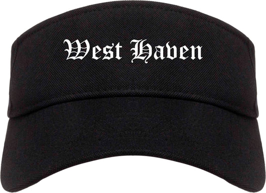 West Haven Utah UT Old English Mens Visor Cap Hat Black