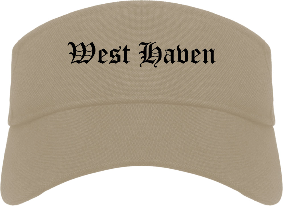 West Haven Utah UT Old English Mens Visor Cap Hat Khaki