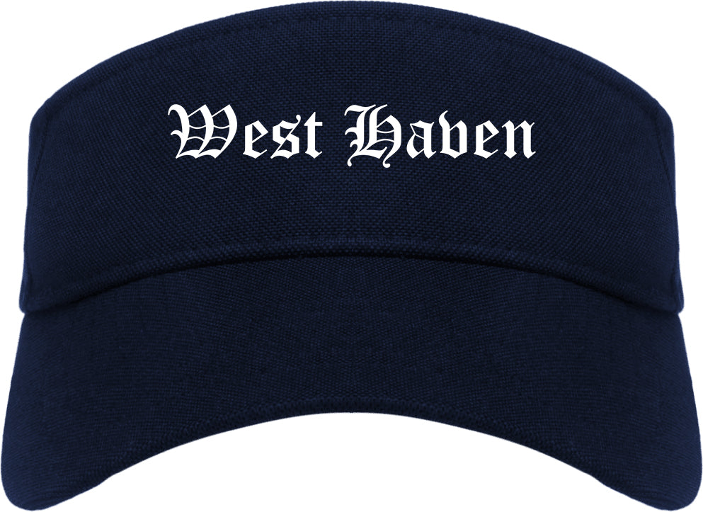 West Haven Utah UT Old English Mens Visor Cap Hat Navy Blue