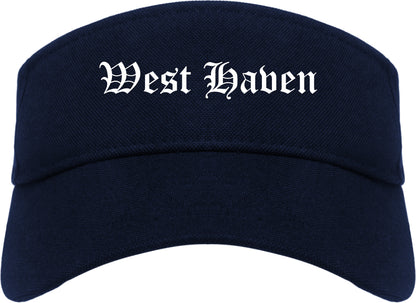 West Haven Utah UT Old English Mens Visor Cap Hat Navy Blue