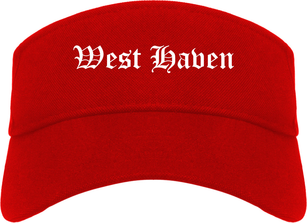West Haven Utah UT Old English Mens Visor Cap Hat Red