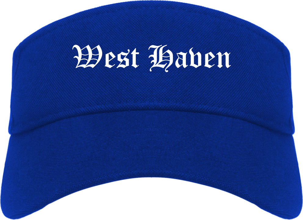 West Haven Utah UT Old English Mens Visor Cap Hat Royal Blue