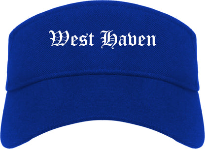 West Haven Utah UT Old English Mens Visor Cap Hat Royal Blue