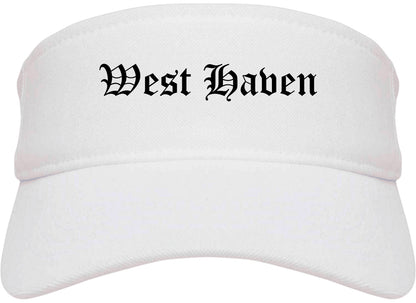 West Haven Utah UT Old English Mens Visor Cap Hat White