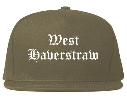 West Haverstraw New York NY Old English Mens Snapback Hat Grey