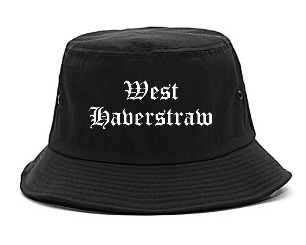 West Haverstraw New York NY Old English Mens Bucket Hat Black