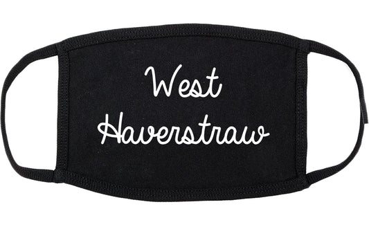 West Haverstraw New York NY Script Cotton Face Mask Black