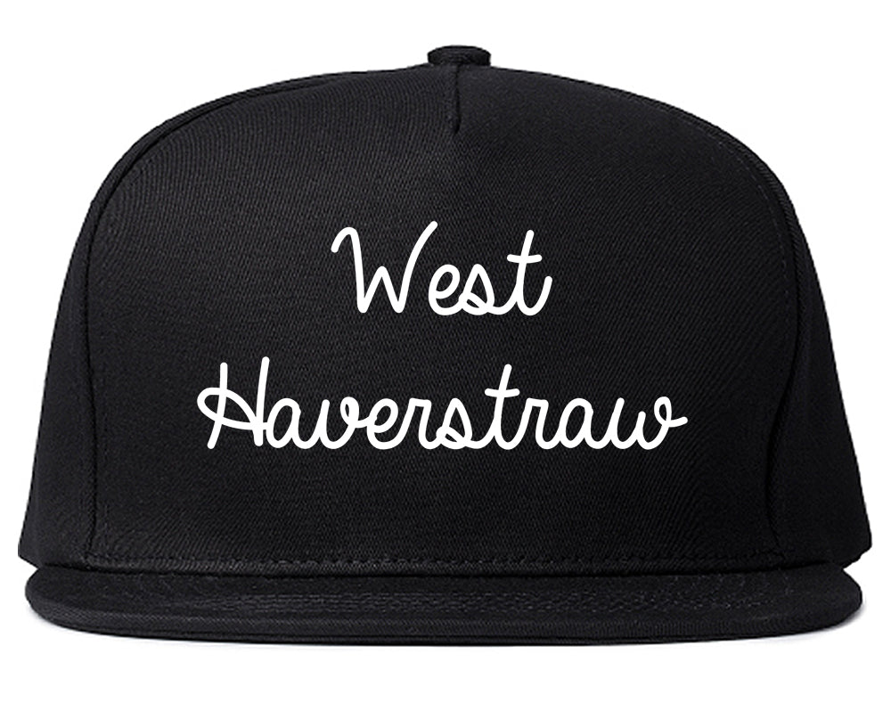 West Haverstraw New York NY Script Mens Snapback Hat Black