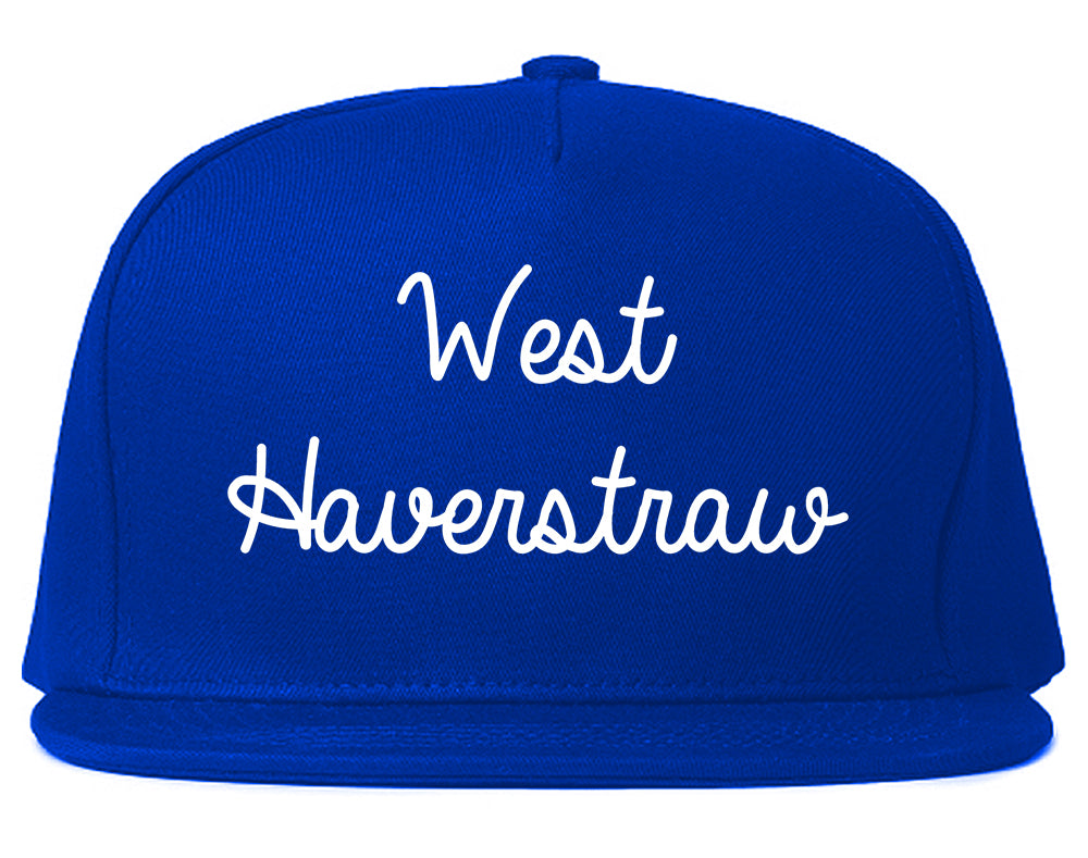 West Haverstraw New York NY Script Mens Snapback Hat Royal Blue