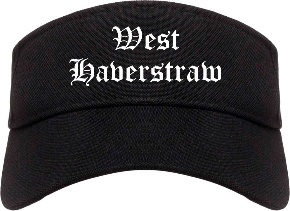 West Haverstraw New York NY Old English Mens Visor Cap Hat Black
