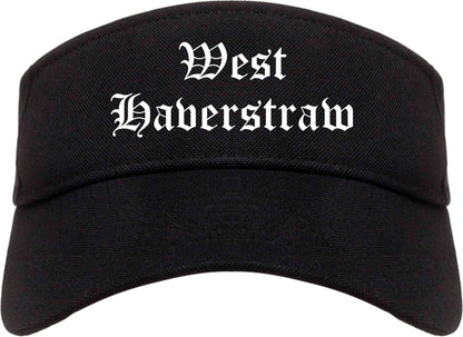 West Haverstraw New York NY Old English Mens Visor Cap Hat Black