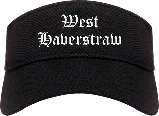 West Haverstraw New York NY Old English Mens Visor Cap Hat Black