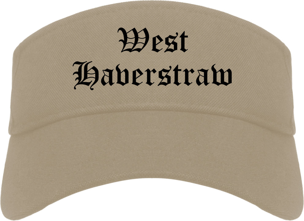 West Haverstraw New York NY Old English Mens Visor Cap Hat Khaki