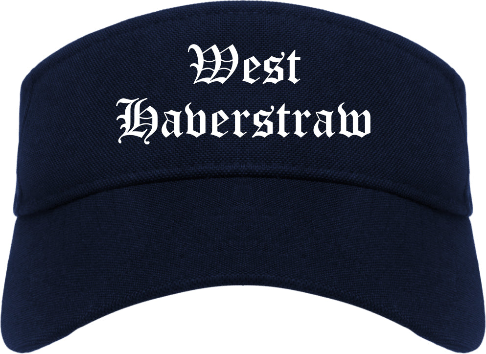 West Haverstraw New York NY Old English Mens Visor Cap Hat Navy Blue