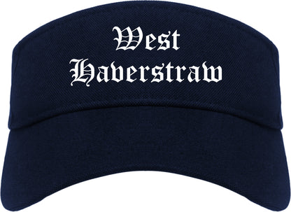 West Haverstraw New York NY Old English Mens Visor Cap Hat Navy Blue