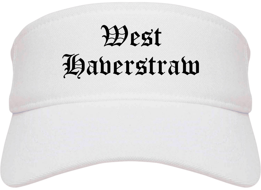 West Haverstraw New York NY Old English Mens Visor Cap Hat White