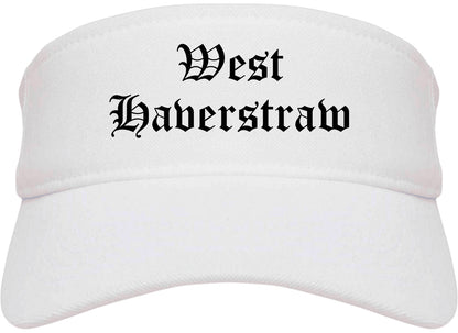 West Haverstraw New York NY Old English Mens Visor Cap Hat White