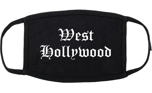 West Hollywood California CA Old English Cotton Face Mask Black