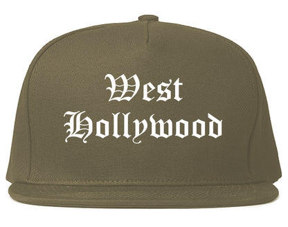 West Hollywood California CA Old English Mens Snapback Hat Grey