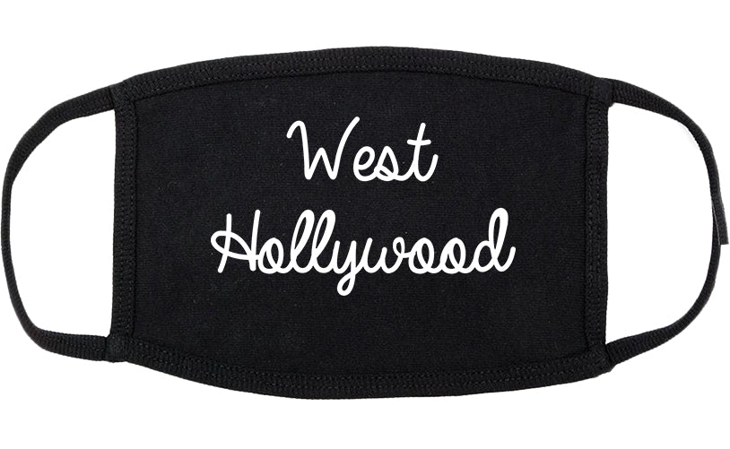 West Hollywood California CA Script Cotton Face Mask Black