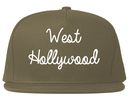 West Hollywood California CA Script Mens Snapback Hat Grey