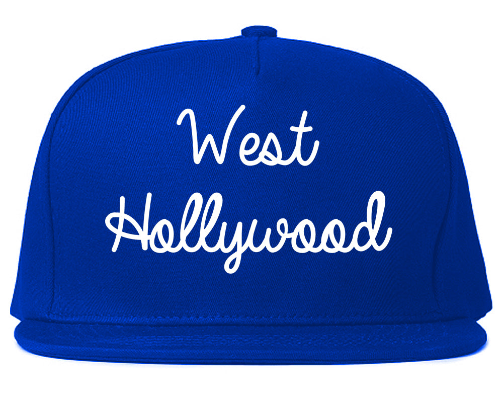 West Hollywood California CA Script Mens Snapback Hat Royal Blue