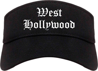 West Hollywood California CA Old English Mens Visor Cap Hat Black