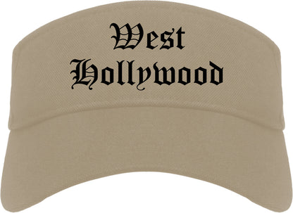 West Hollywood California CA Old English Mens Visor Cap Hat Khaki