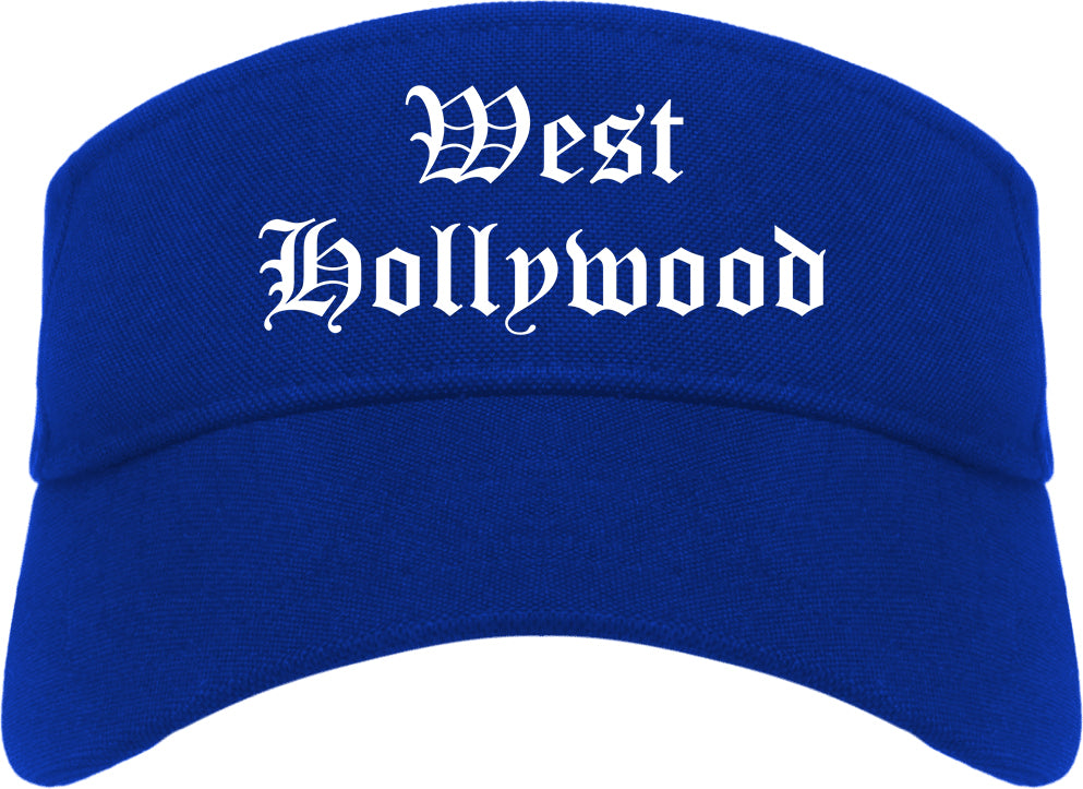 West Hollywood California CA Old English Mens Visor Cap Hat Royal Blue