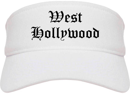 West Hollywood California CA Old English Mens Visor Cap Hat White