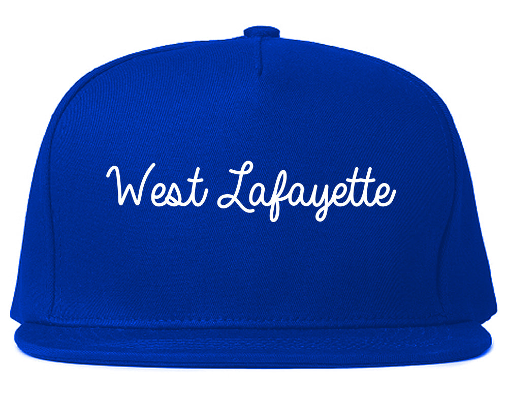 West Lafayette Indiana IN Script Mens Snapback Hat Royal Blue